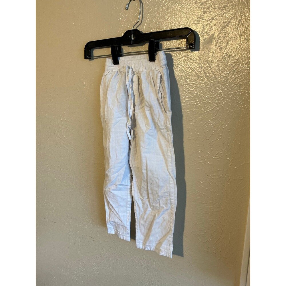 Toddler Size 4-5 Linen Pants in White